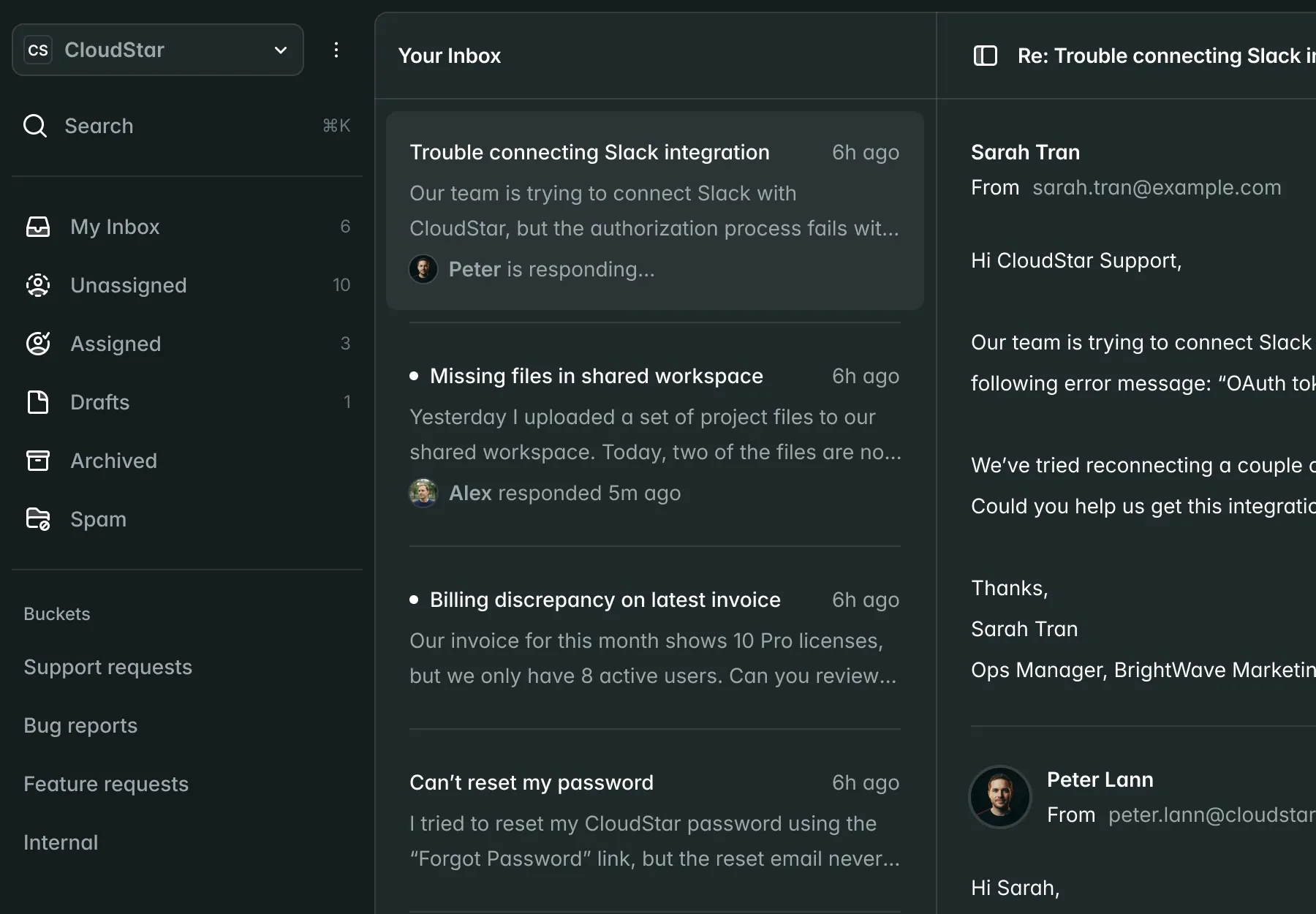 Organised evidence workspace