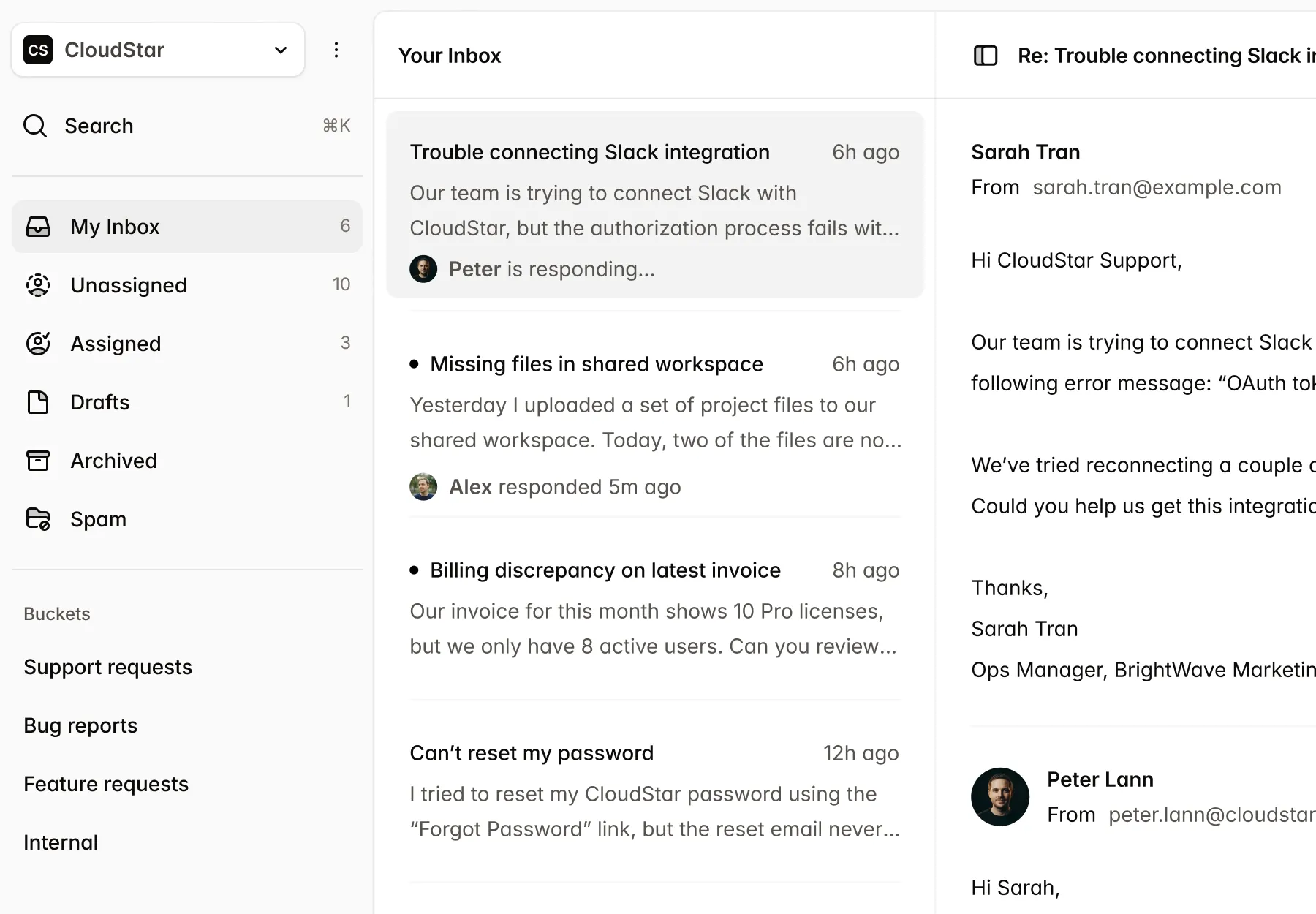 Organised evidence workspace